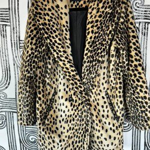 MOB WIFE! ASOS Leopard Print Faux Fur Coat, Size 4